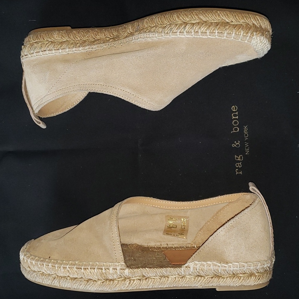 Rag & Bone Delos Sand Suede Espadrille 36.5 - Picture 3 of 8
